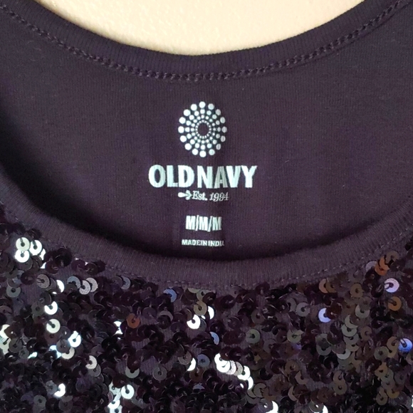 Old Navy Black Sequin Tank Top - Picture 3 of 4